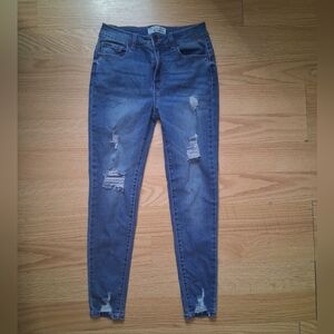 Wax Jean Butt, I Love You Women's Ripped Skinny Jeans in Blue Sz 7/28  Pre-owned